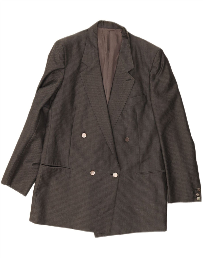 YVES SAINT LAURENT Womens Double Breasted Blazer Jacket UK 16 Large Grey Vintage Yves Saint Laurent and Second-Hand Yves Saint Laurent from Messina Hembry 