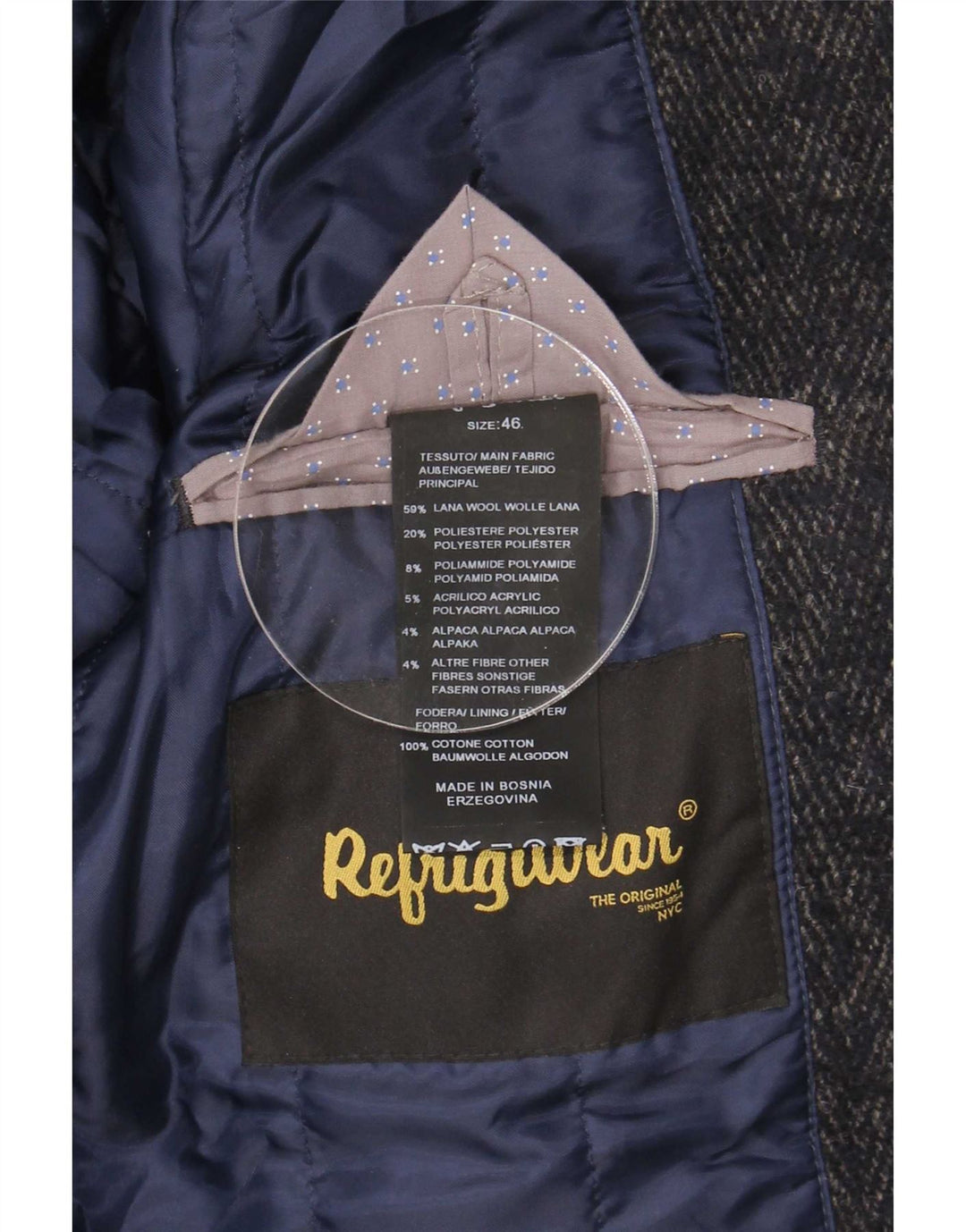 Ανδρικό πανωφόρι Refrigiwear IT 46 Μικρό Γκρι Μαλλί
