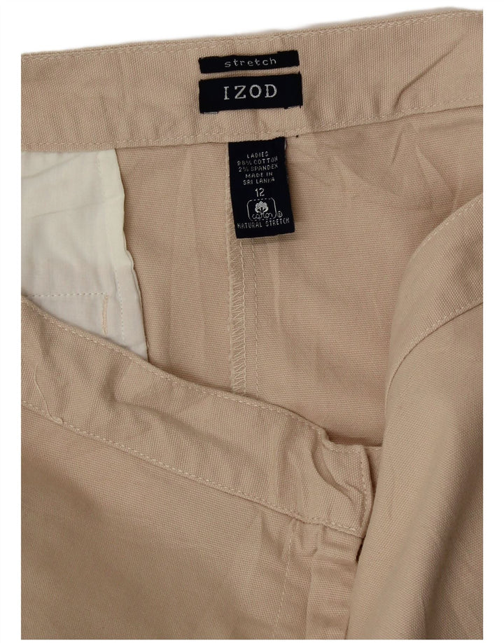 IZOD Γυναικείο Σορτς Chino US 12 Μεγάλο W34 Μπεζ βαμβακερό