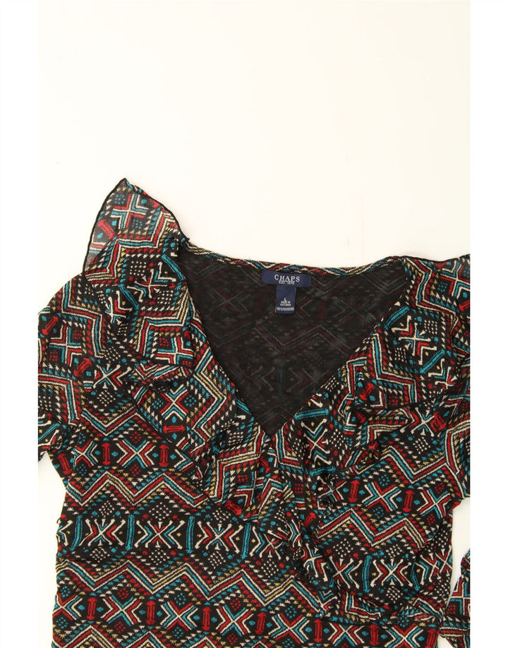 CHAPS Womens 3/4 Sleeve Blouse Top UK 14 Large Multicoloured Geometric Vintage Chaps and Second-Hand Chaps from Messina Hembry 