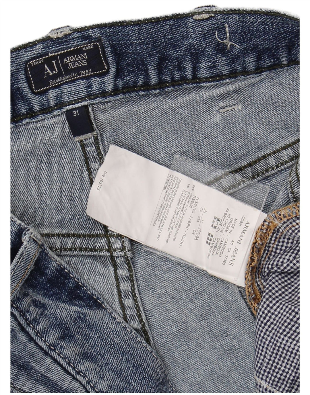 ARMANI Ανδρικό Slim Jeans W31 L33 Μπλε Βαμβακερό
