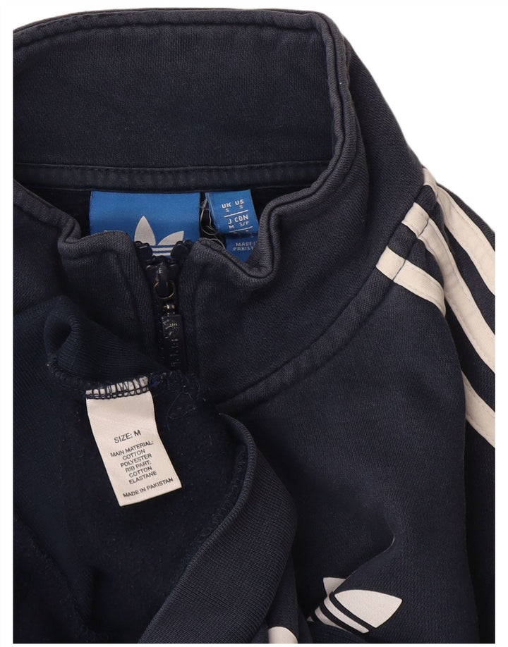 Ανδρική φόρμα φόρμας Adidas με γραφικό τοπ μπουφάν Μικρό ναυτικό μπλε βαμβακερό