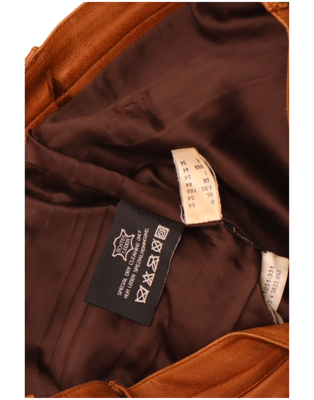 Vintage Ανδρικό ίσιο δερμάτινο παντελόνι W36 L33 Καφέ Δερμάτινο