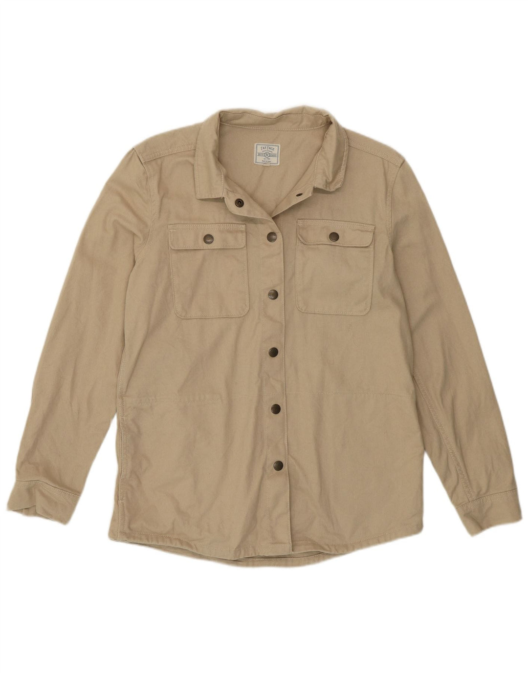 FAT FACE Γυναικείο πουκάμισο Oversized UK 10 Small Beige βαμβακερό