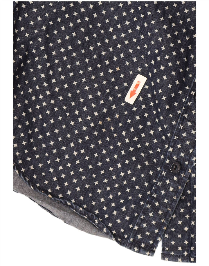 J. Crew Γυναικείο Abstract Pattern Υπερμεγέθη τζιν πουκάμισο US 2 XS Navy Blue