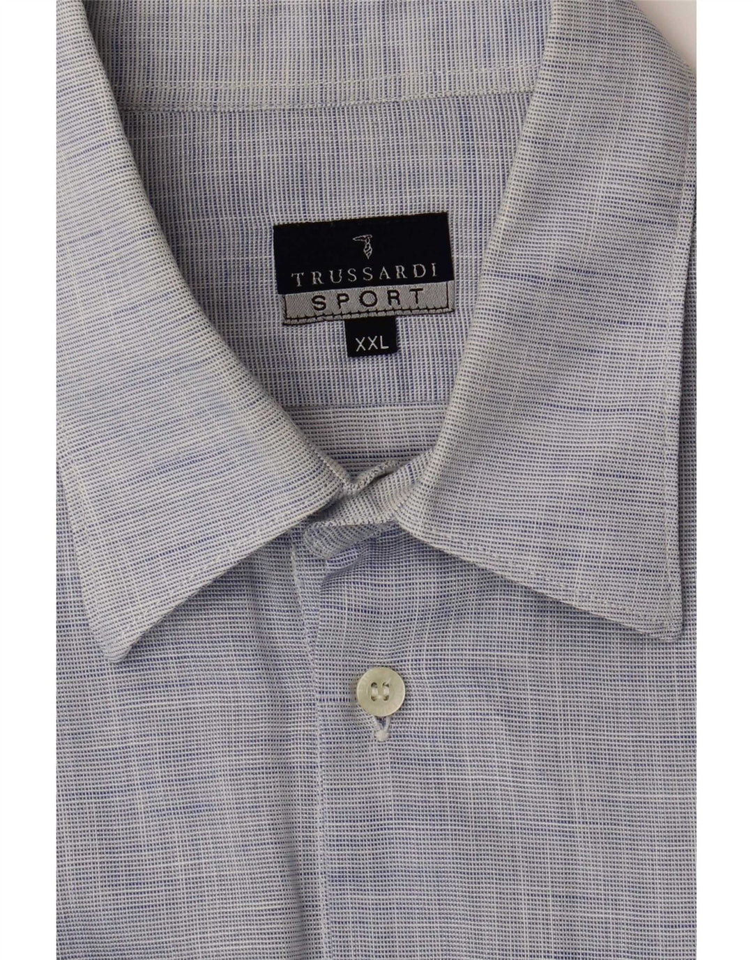 Ανδρικό πουκάμισο Trussardi 2XL από βαμβακερό μπλε φλύκταινα