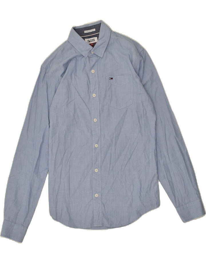 TOMMY HILFIGER Mens Shirt Small Blue Cotton | Vintage Tommy Hilfiger | Thrift | Second-Hand Tommy Hilfiger | Used Clothing | Messina Hembry 