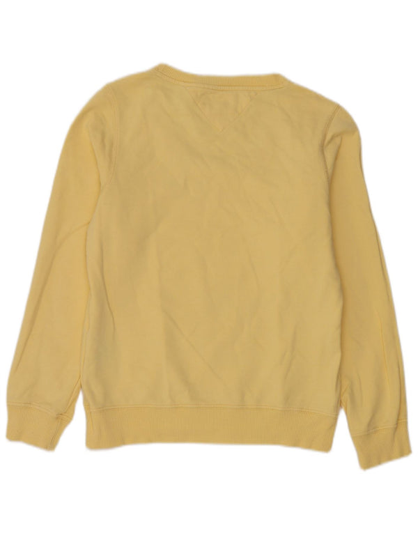 Tommy Hilfiger Γυναικείο Φούτερ Jumper UK 14 Μεγάλο Κίτρινο Βαμβακερό