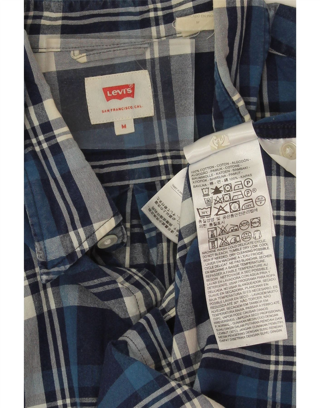 Ανδρικό πουκάμισο Levi's Medium Navy Blue Check Cotton