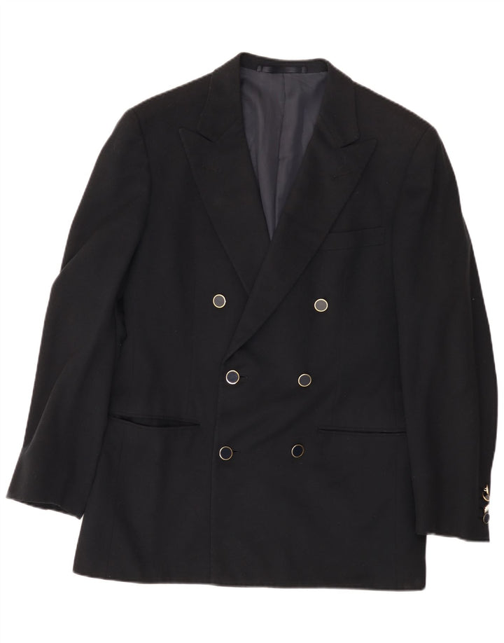 Galtrucco Ανδρικό Μπουφάν Blazer Διπλό στήθος IT 40 Μεγάλο Μαύρο Μάλλινο