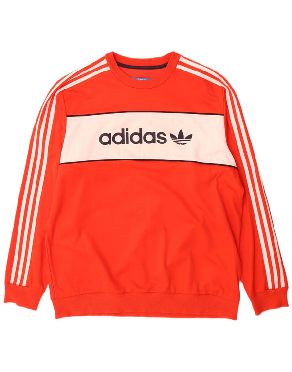 Ανδρικό γραφικό φούτερ Adidas Jumper XL Orange Colourblock Βαμβακερό