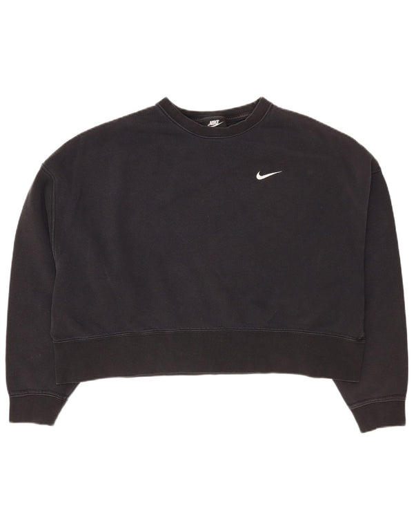 Γυναικείο φούτερ Nike Crop Oversized Jumper UK 14 Μεσαίο μαύρο βαμβακερό