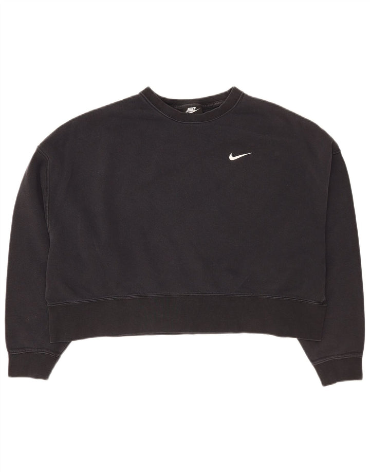 Γυναικείο φούτερ Nike Crop Oversized Jumper UK 14 Μεσαίο μαύρο βαμβακερό