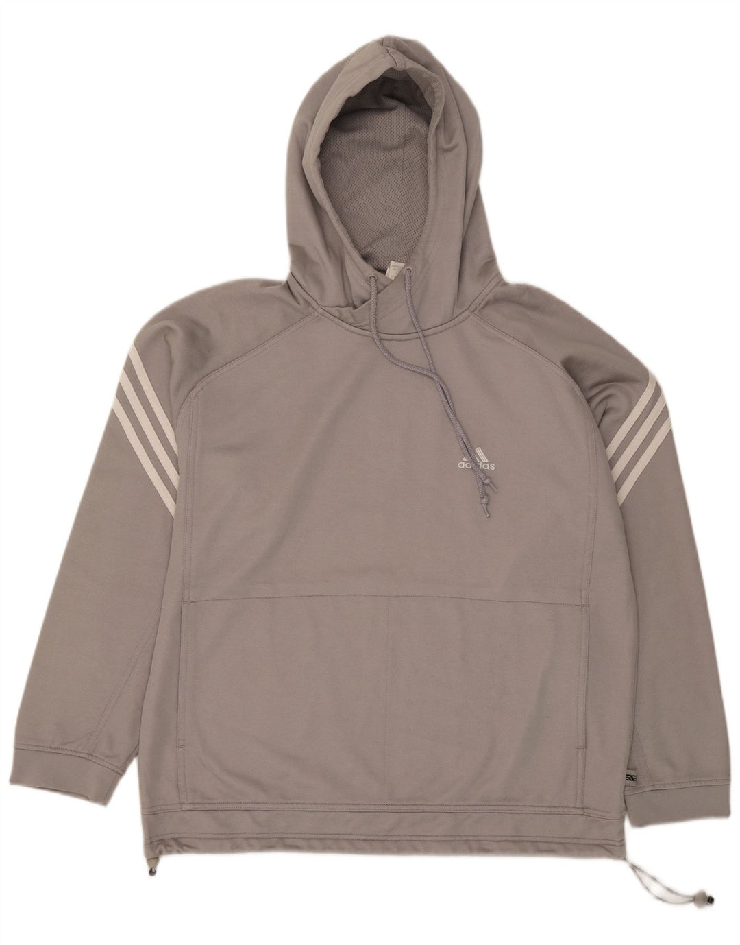 ADIDAS Mens Hoodie Jumper UK 42/44 Large Grey Polyester