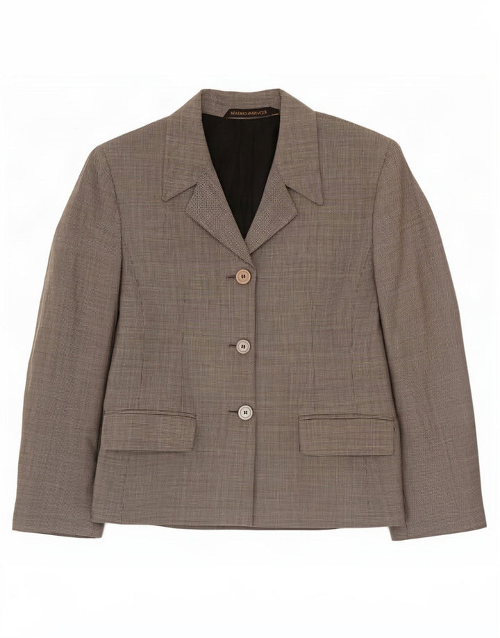 Marks & Spencer Γυναικείο μπλέιζερ με 3 κουμπιά μπουφάν UK 16 Large Grey Houndstooth