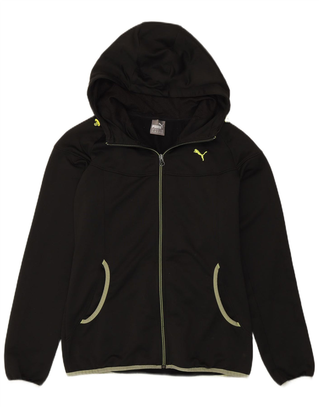 Puma Γυναικεία αθλητική φόρμα με κουκούλα Top Jacket UK 12 Medium Μαύρο Πολυεστέρας