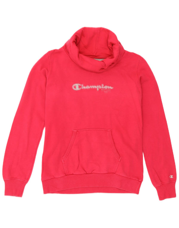 Champion Womens Heritage Graphic Sweatshirt Jumper UK 14 Medium Pink Cotton