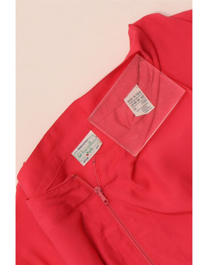 Benetton Γυναικεία Crop Oversized Μπλούζα Top IT 44 Medium Pink Viscose