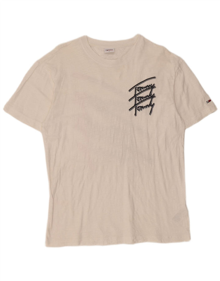 Ανδρικό γραφικό T-Shirt Tommy Hilfiger Top Μεσαίο λευκό βαμβακερό