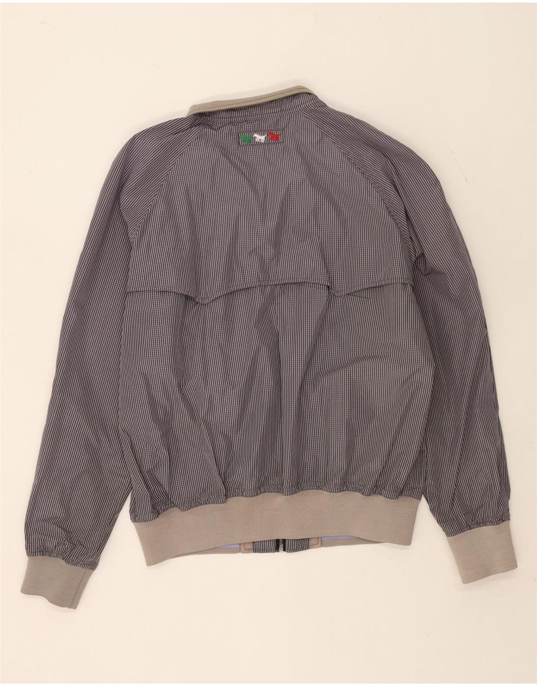 Ανδρικό μπουφάν Benetton Bomber UK 44 2XL Navy Blue Gingham Cotton