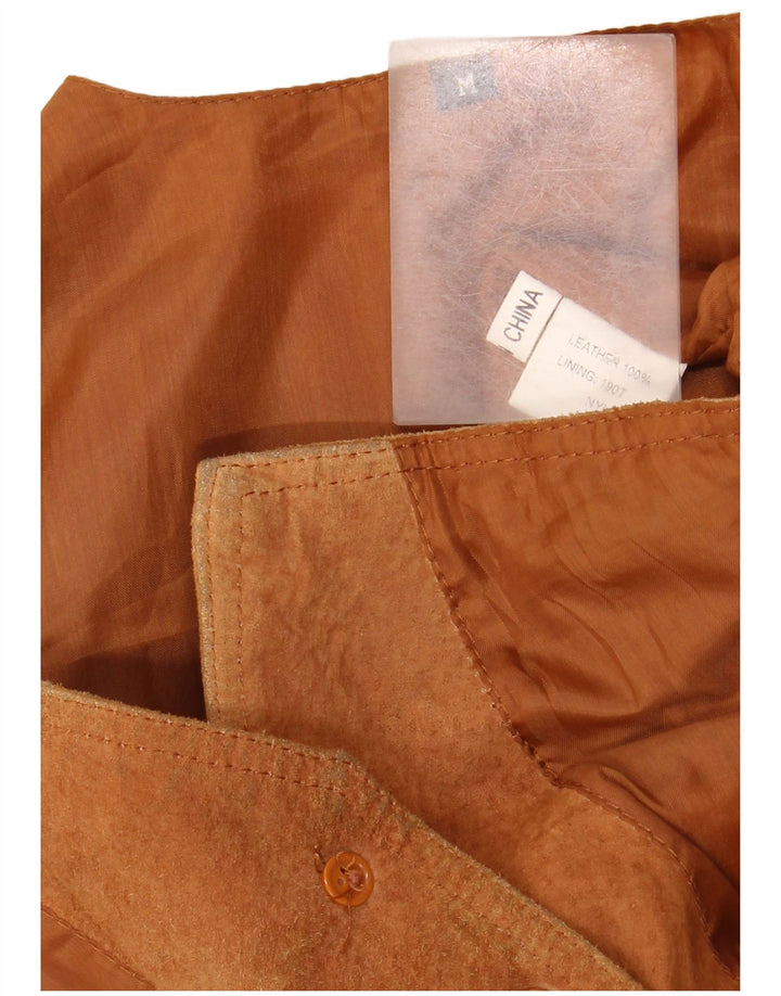 Vintage Ανδρικό Γιλέκο Μεσαίο Καφέ Δερμάτινο