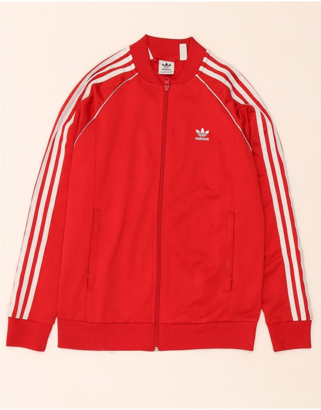 ADIDAS Boys αθλητική φόρμα τοπ μπουφάν 13-14 ετών Κόκκινο Πολυεστέρας