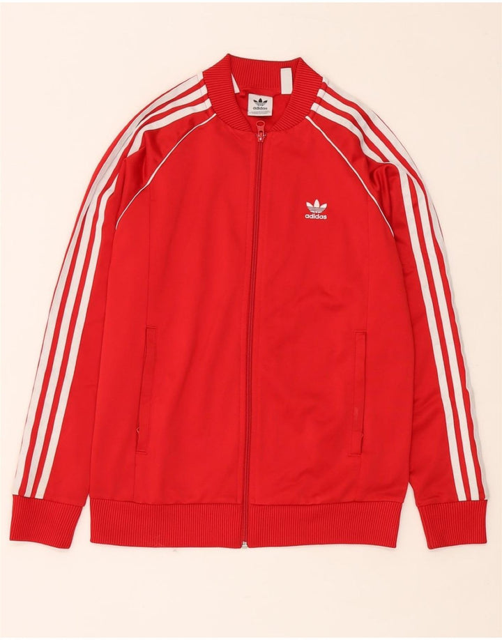 ADIDAS Boys αθλητική φόρμα τοπ μπουφάν 13-14 ετών Κόκκινο Πολυεστέρας