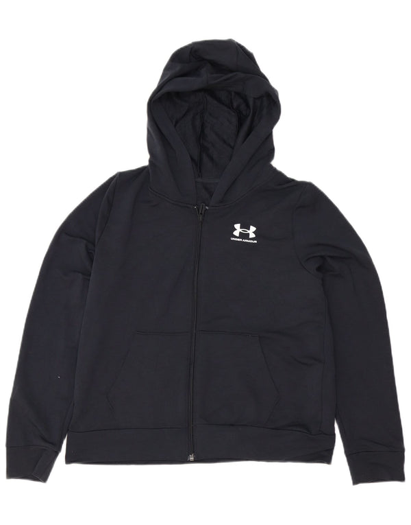 Under Armour Boys Zip Hoodie πουλόβερ 11-12 ετών μεγάλο μαύρο πολυεστέρα