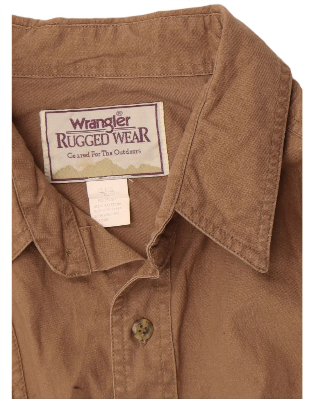 Ανδρικό πουκάμισο Wrangler XL Καφέ βαμβακερό