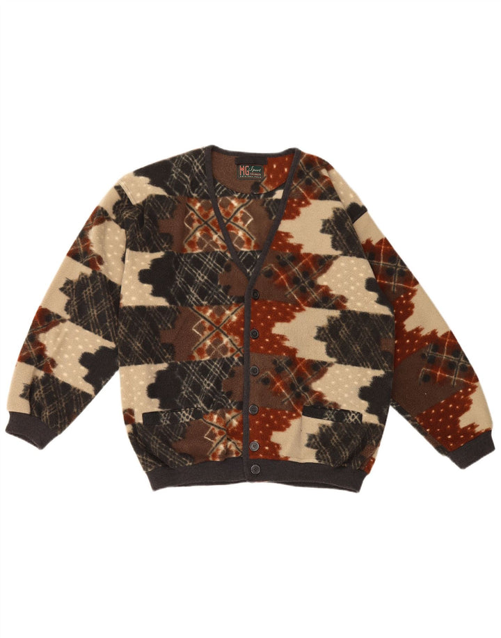 Vintage Ανδρικό Fleece Jacket IT 50 Μεσαίο Πολύχρωμο Γεωμετρικό Πολυεστέρα