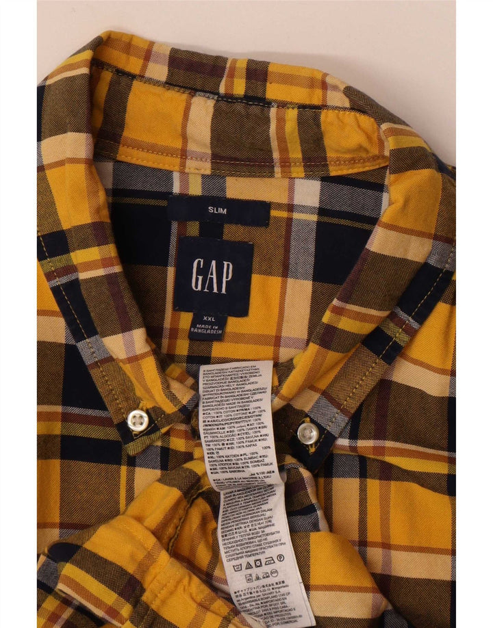 Ανδρικό πουκάμισο Gap Slim Flannel 2XL Κίτρινο βαμβακερό καρό