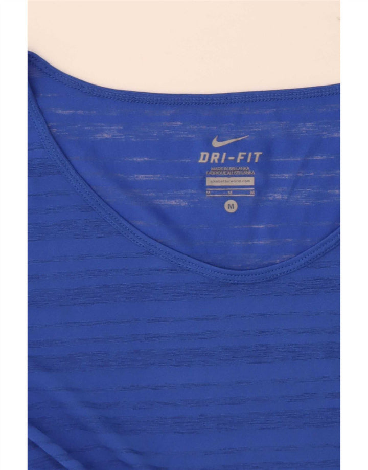 Γυναικείο T-shirt Nike Dri Fit Top UK 14 Medium Blue ριγέ