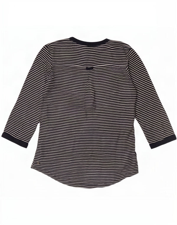 Fat Face Γυναικείο τοπ 3/4 μανίκια UK 10 Small Blue Navy Pinstripe βαμβακερό