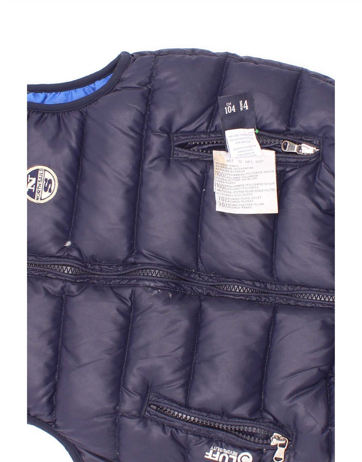 North Sails Boys Reversible padded Gilet 3-4 Years Navy Blue Polyester