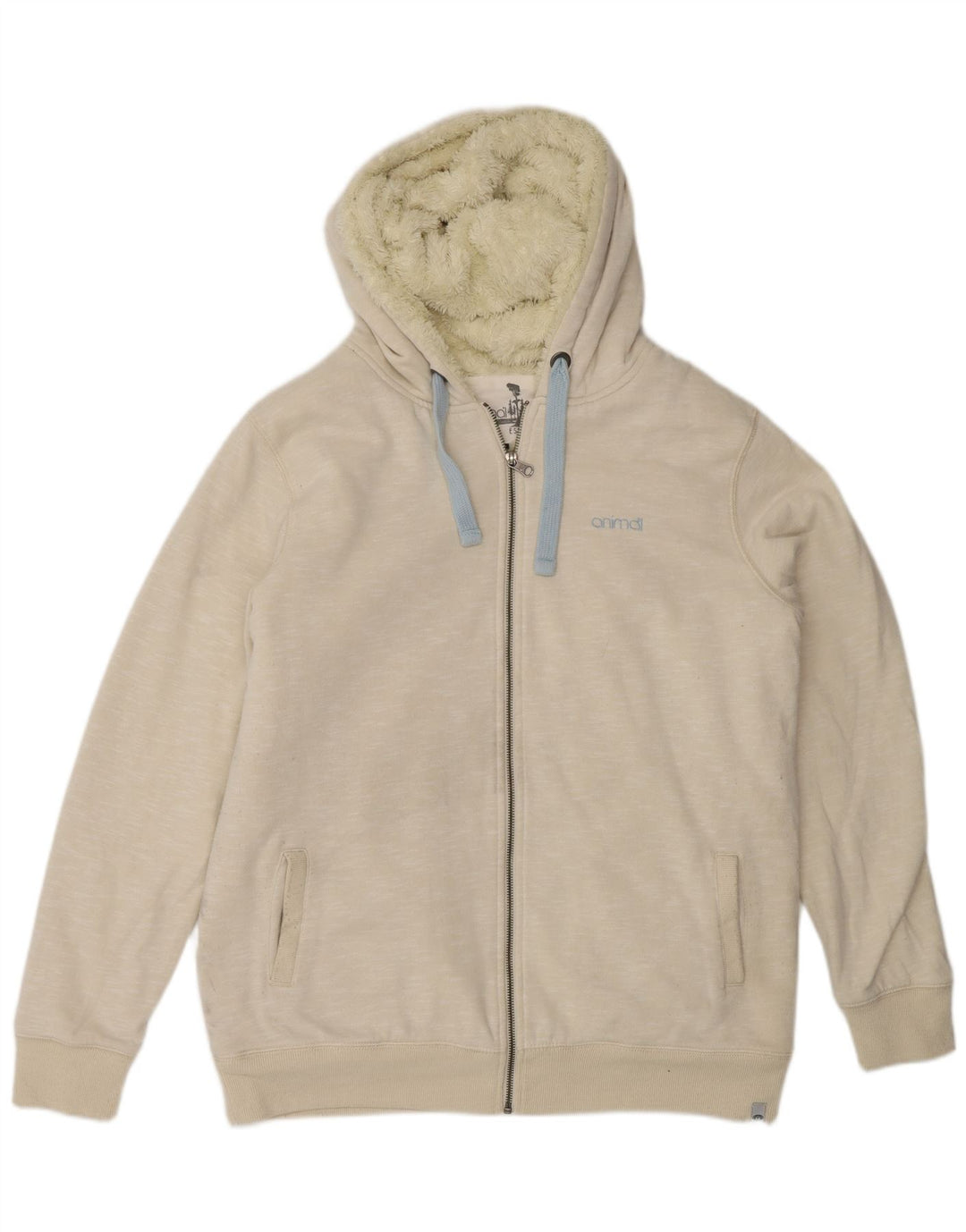 Γυναικείο πουλόβερ Animal με φερμουάρ UK 14 Μεγάλο από λευκό βαμβάκι