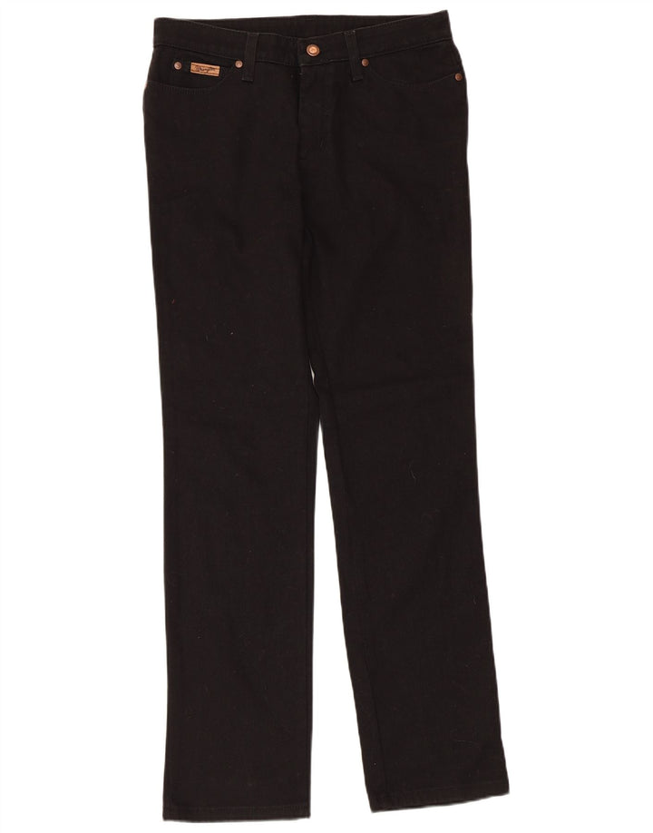 Ανδρικό τζιν WRANGLER ίσιο W30 L31 Μαύρο βαμβακερό