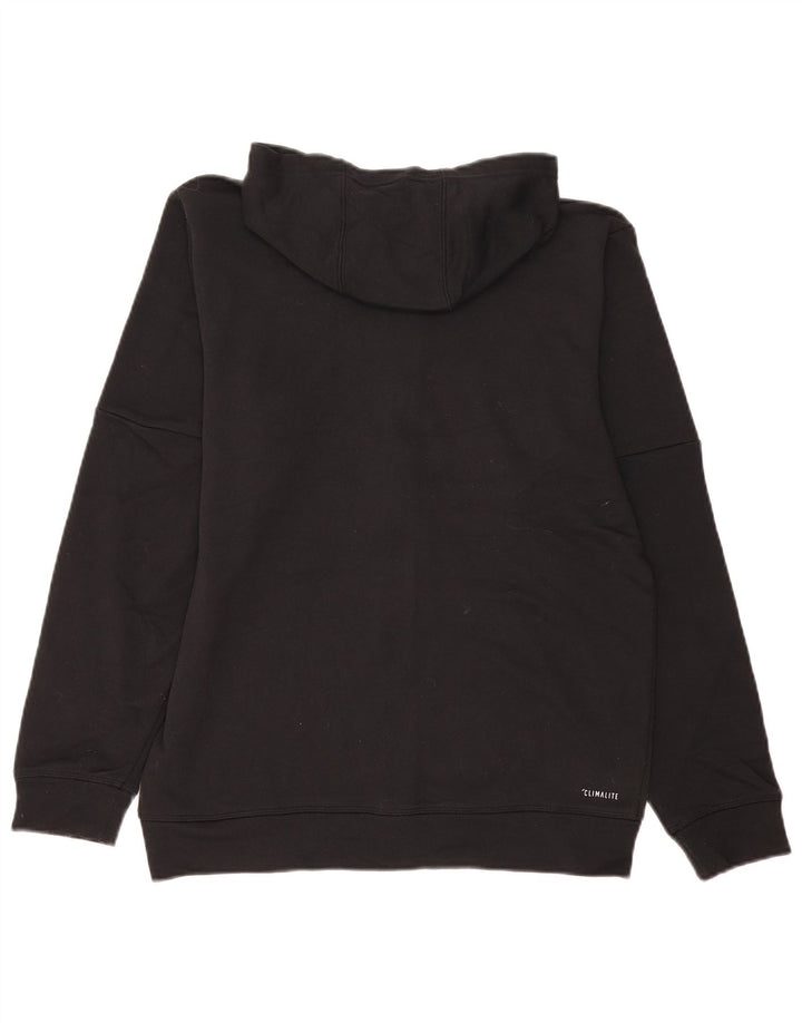 Ανδρικό πουλόβερ Adidas Climalite με φερμουάρ με κουκούλα μεσαίου μαύρου πολυεστέρα