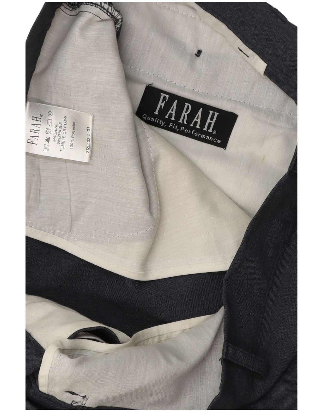 Ανδρικό ίσιο casual παντελόνι FARAH W32 L31 Γκρι Πολυεστέρας