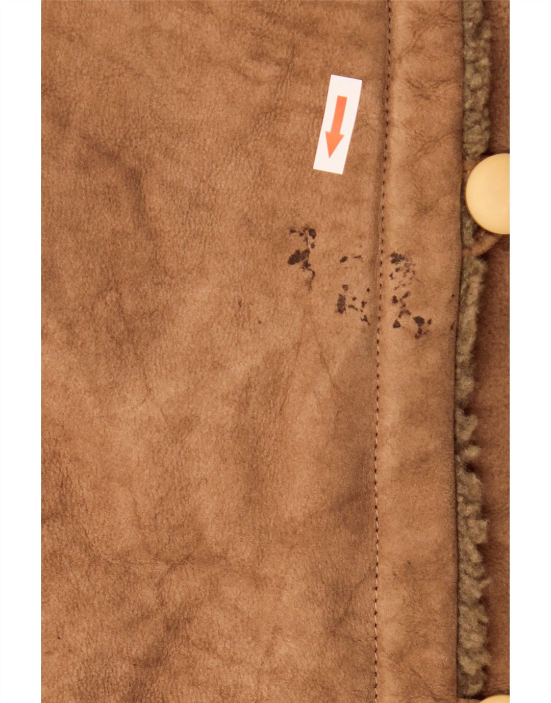 Vintage Γυναικείο Παλτό Shearling IT 44 Δερμάτινο Μεσαίο Καφέ