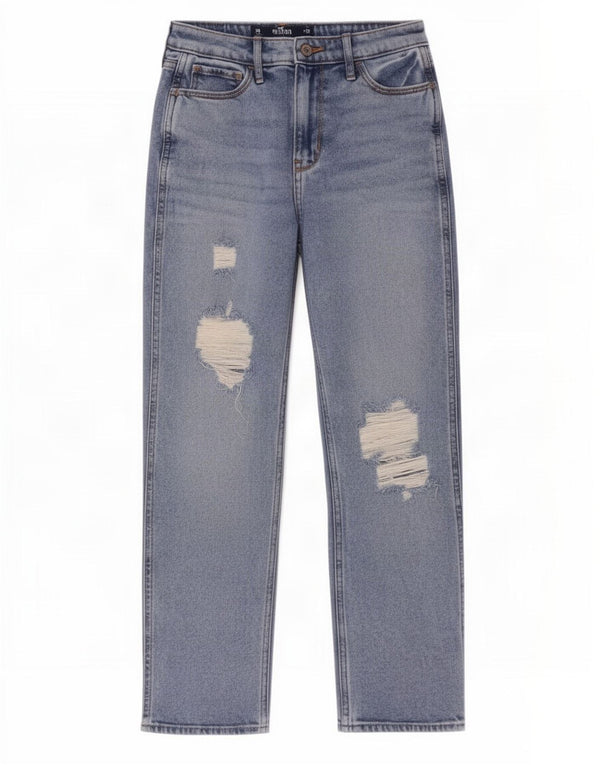 Hollister Γυναικεία μαμά ταλαιπωρημένα τζιν US 1 XS W25 L27 Μπλε