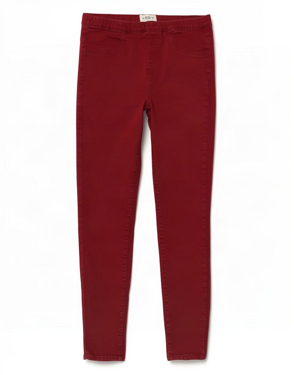White Stuff Γυναικείο Jegging Jegging UK 12 Medium W28 L28 Βαμβακερό μπορντό