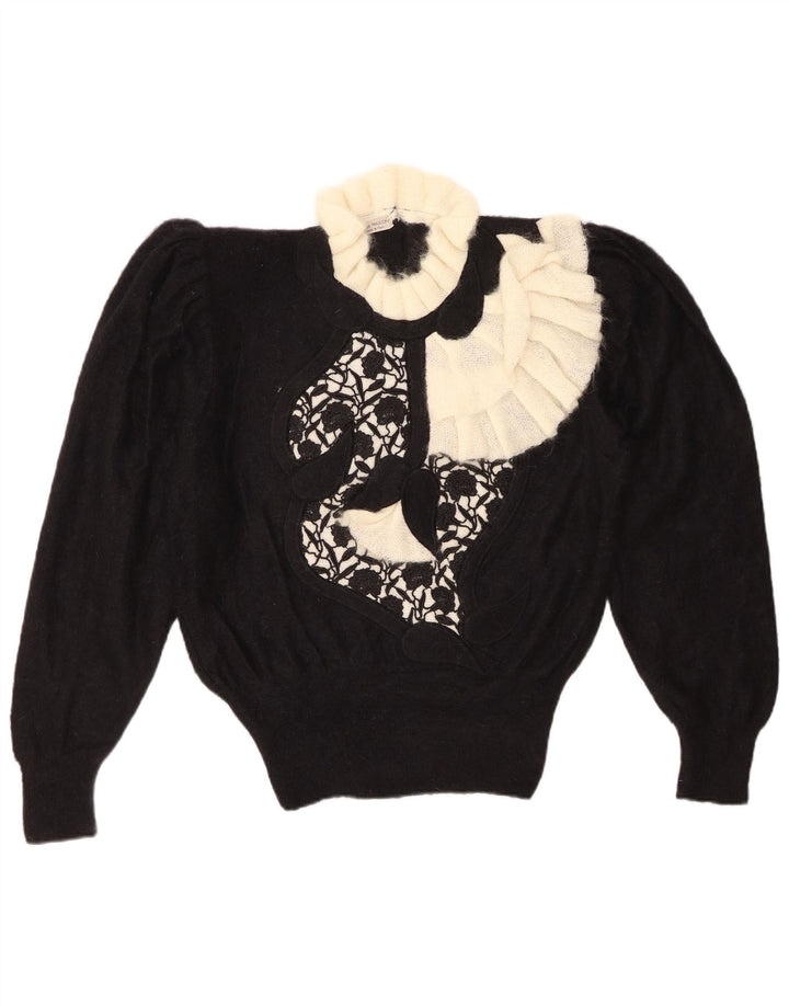 Γυναικείο πουλόβερ με λαιμό χελώνα VINTAGE IT 44 Μεσαίο Μαύρο Floral