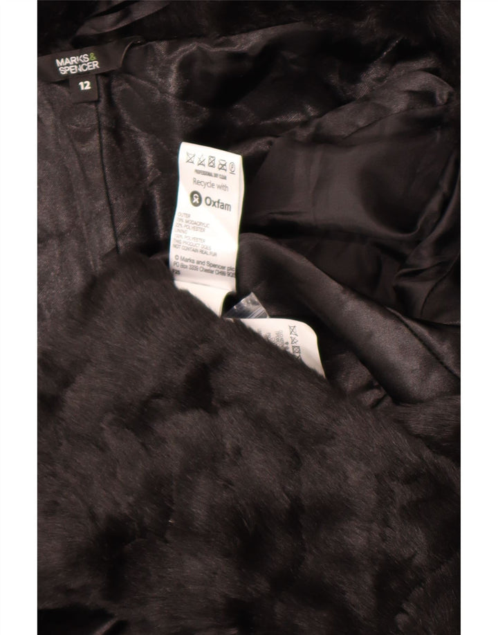 Marks & Spencer Γυναικείο Μπουφάν από Faux Fur UK 12 Medium Black Modacryl