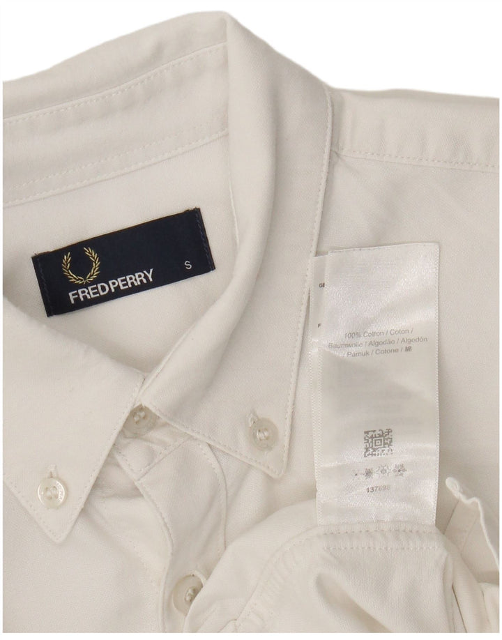 Ανδρικό πουκάμισο Fred Perry, μικρό λευκό βαμβακερό