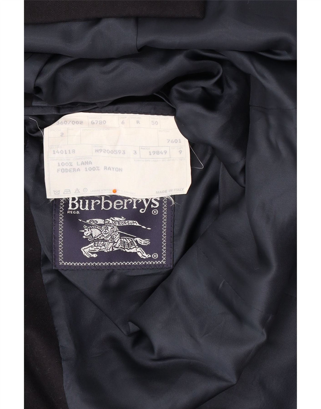 BURBERRYS Ανδρικό σακάκι 2 κουμπιών σακάκι IT 50 Medium Navy Blue Wool