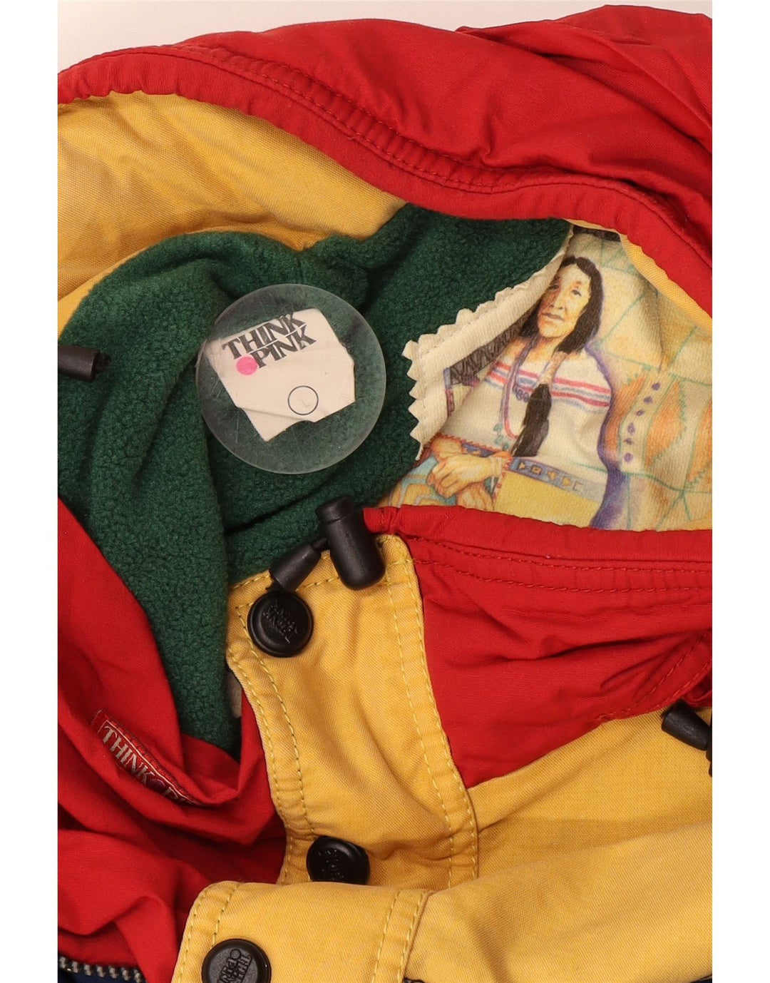 Think Pink Mens Loose Fit Graphic Anorak Jacket UK 40 Large Navy Blue