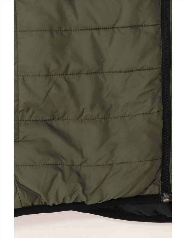 Quiksilver Boys Hooded Reversible padded Jacket 11-12 Years Medium Khaki