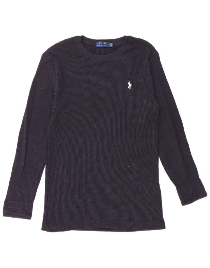 Ανδρικό μπλουζάκι POLO RALPH LAUREN Μακρυμάνικο μεσαίο μπλε βαμβακερό