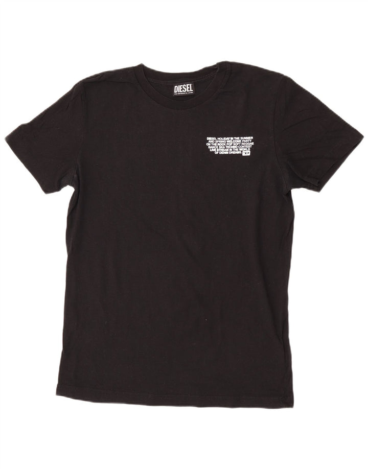Diesel Ανδρικό γραφικό T-Shirt Top Μικρό μαύρο βαμβακερό