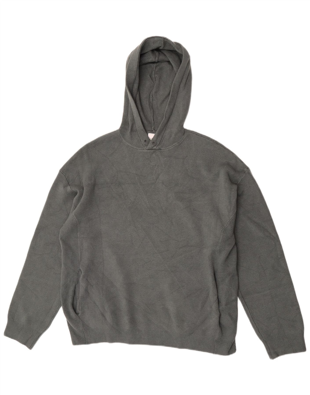 Zara Ανδρικό πουλόβερ με κουκούλα Jumper Μεγάλη γκρι βισκόζη